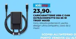 Extracoop Caricabatterie USB-C GAN ultracompatto da 65 W Trust Maxo offerta
