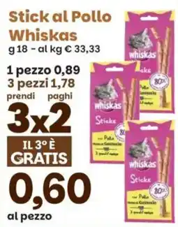 Prix Quality Stick al Pollo Whiskas offerta