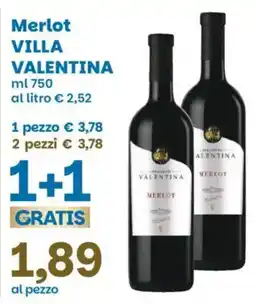 Prix Quality Merlot Villa Valentina offerta