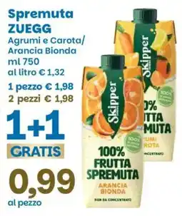 Prix Quality Spremuta Zuegg Agrumi e Carota/Arancia Bionda offerta
