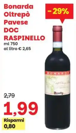 Prix Quality Bonarda Oltrepò Pavese DOC Raspinello offerta