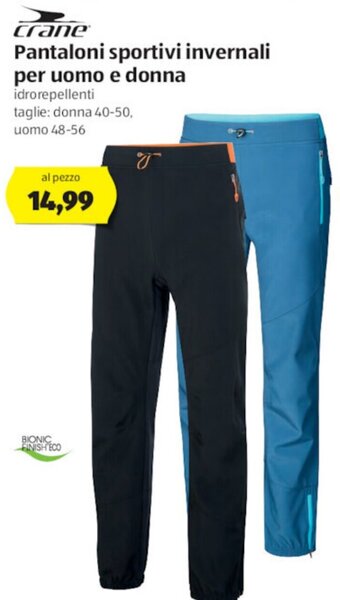 ALDI Crane Pantaloni sportivi invernali per uomo e donna offerta