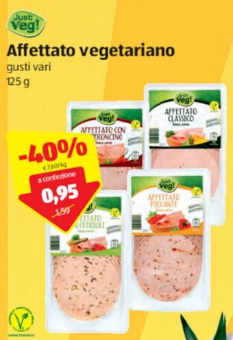 ALDI Just Veg! Affettato vegetariano gusti vari 125g offerta