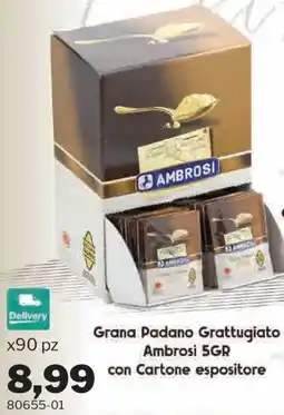 GrosMarket Grana Padano Grattugiato Ambrosi con Cartone espositore offerta