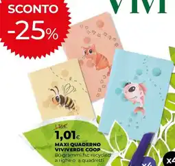 Extracoop Maxi quaderno Viviverde Coop offerta