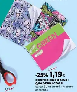 Extracoop Confezione 3 maxi quaderni coop offerta