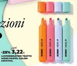 Extracoop Evidenziatori Tratto Video Pastel Colori Cocktail offerta