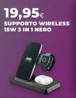 Extracoop Supporto wireless 15W 3 in 1 nero offerta