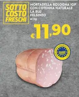Bennet Mortadella Bologna IGP con cotenna naturale La Blu Felsineo offerta