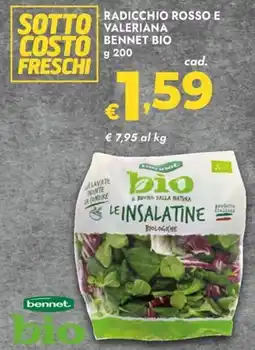 Bennet Radicchio rosso e valeriana Bennet bio offerta