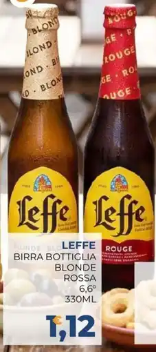 Moderna Leffe birra bottiglia blonde rossa offerta