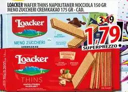 Il Genio Supermercato Loacker Thins Napolitaner Nocciola/Meno Zuccheri Cremkako offerta