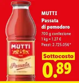 Lidl MUTTI passata di pomodoro offerta