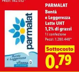 Lidl PARMALAT Bontà e Leggerezza Latte UHT 1,2% di grassi offerta
