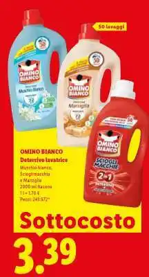 Lidl OMINO BIANCO DETERSIVO LAVATRICE offerta