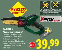 Lidl PARKSIDE Motosega ricaricabile offerta