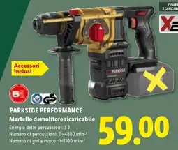 Lidl PARKSIDE PERFORMANCE Martello demolitore ricaricabile offerta