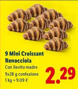 Lidl 9 Mini Croissant Renocciola offerta