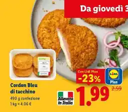 Lidl Cordon Bleu di tacchino offerta