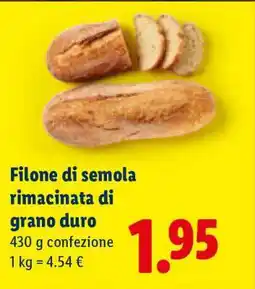 Lidl Filone di semola rimacinata di grano duro offerta