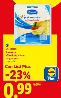 Lidl Latteria Scamorza affumicata a fette offerta