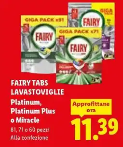 Lidl FAIRY TABS LAVASTOVIGLIE offerta