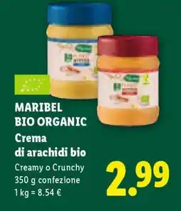 Lidl Maribel Bio Organic Crema di arachidi bio offerta