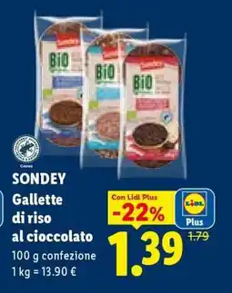 Lidl SONDEY Gallette di riso al cioccolato offerta