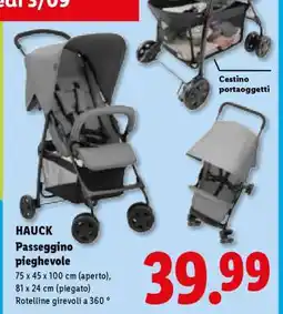 Lidl hauck Passeggino pieghevole offerta