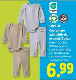 Lidl LUPILU Coordinato adattabile da neonati, 2 pezzi offerta