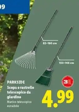 Lidl PARKSIDE Scopa o rastrello telescopico da giardino offerta
