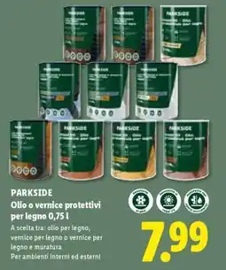 Lidl PARKSIDE Olio o vernice protettivi per legno 0,75 l offerta