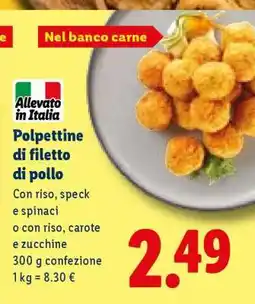 Lidl Polpettine di filetto di pollo offerta