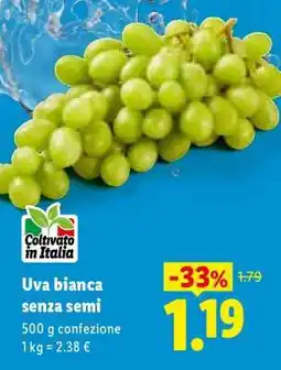 Lidl Uva bianca senza semi offerta