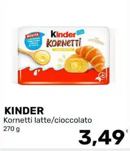 Iper Tosano Kinder Kornetti latte/cioccolato offerta
