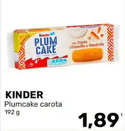 Iper Tosano Kinder Plumcake carota offerta