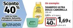 Ipercoop Shampoo ultra dolce camomilla Garnier offerta