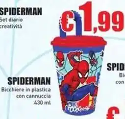 Casalandia Spiderman Bicchiere in plastica con cannuccia offerta