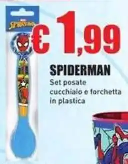 Casalandia Spiderman Set posate cucchiaio e forchetta in plastica offerta
