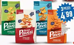 Marketpiù Gran pavesi sfogline pesto/pizza crancine classiche/paprika offerta