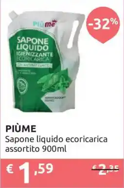 Ipersoap Piùme Sapone liquido ecoricarica assortito offerta