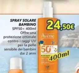 Profumerie Mallardo Spray solare bambino SPF50+ Avene offerta