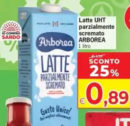 Eurospar Arborea Latte UHT parzialmente scremato offerta
