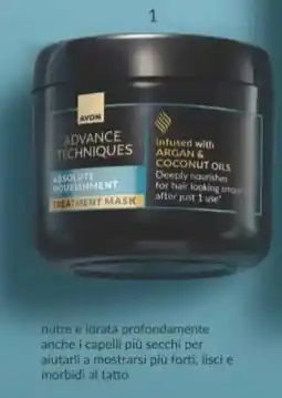 Avon Avon Maschera per Capelli Absolute Nourishment con Olio di Argan e di Cocco offerta
