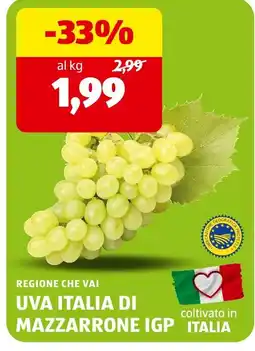 ALDI Uva Italia di Mazzarrone IGP offerta