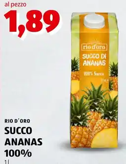 ALDI Rio d'oro succo ananas offerta
