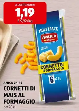 ALDI Amica chips cornetti di mais al formaggio offerta