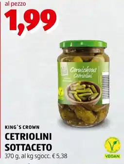 ALDI King's Crown Cetriolini Sottaceto offerta