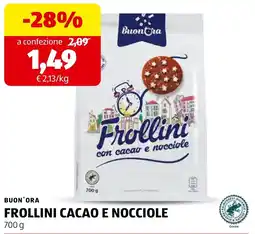 ALDI Buon'ora Frollini Cacao E Nocciole offerta