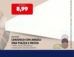 ALDI Novitesse lenzuolo con angoli una piazza e mezza offerta